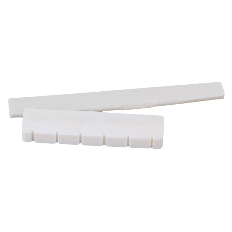 Mxfans White 2 in 1 Bridge Saddle Nut Set 80mm & 50mm for Classical Guitar Replacement Part - Image 3